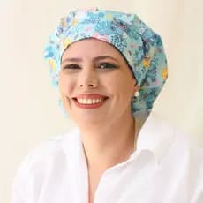 TOUCA CIRÚRGICA FEMININA ENFERMAGEM GORRO AFRO BLACK STITCH COM ELÁSTICO PERSONAGEM