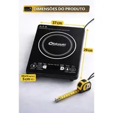CookTop De Indução 1 Boca 2300W Portátil Com Painel De Vidro Touch Screen Timer