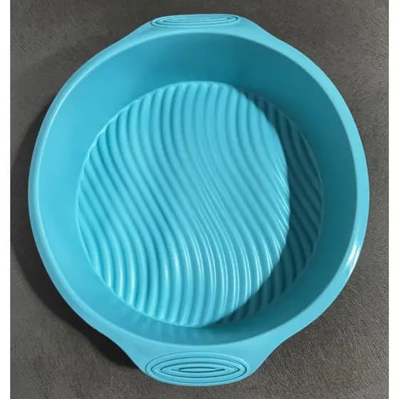 Forma De Silicone Redonda Assadeira De Bolos e Tortas Azul