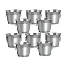 Kit 10 Balde de Gelo E Cerveja Aluminio Puro e reforcado 6 litros para acomodar volumes de garrafa  gelo E BEBIDAS