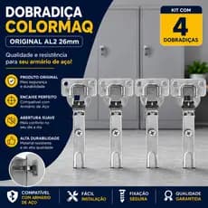 Kit 04 Dobradiças  De Ferro Para Troca  Das Portas Do Armário De Aço Colormaq