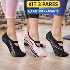 Kit 03 Pares De Sapatilha Pilates Antiderrapante Yoga Feminino