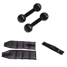 Halter Emborrachado 2 kg + Caneleira  2kg + elástico