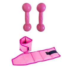 Halter Emborrachado 3kg Rosa + Tornozeleira 3kg (Par)