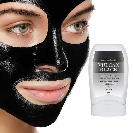 Máscara Adesiva Removedora De Cravos Vulcan Black 70g Limpeza Profunda Elimina Toxinas Limpa os Poros Original  Dokmos