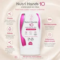 Creme Para Mãos Ressecadas com 10% Niacinamida Hidratação Profunda 70g P&B Cosméticos Beauty