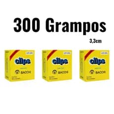 Clips Para Papel 2/0 Bacchi Kit Com 300 Unidades Para Uso Geral