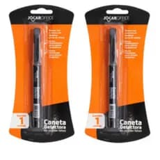 Kit 2 Caneta Detectora De Notas Falsa Teste De Cédula Jocar Office