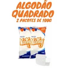 Algodão Quadrado Nathy Kit Com 2 Pacotes de 100g Para Higiene em Geral