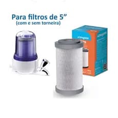 Refil Filtro 5'' Universal Carvão ativado Compatível Aqualar Bella Fonte