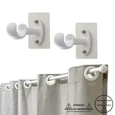 Suporte Cortina Adesivo Varão Até 28mm Exclusivo Par 2 Peças 10kg Varias Cores