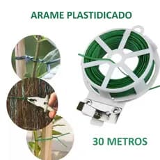 Arame Plastificado  30m C/ Cortador Orquídea Plantas Sacos