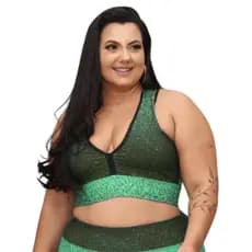 Top Plus Size Academia Estampado Fitness Top Com Bojo Plus Size Top Cropped