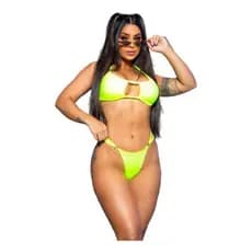 Biquini feminino marquinha cavado neon aviador canelado