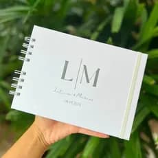 ENVIO RÁPIDO Scrapbook Caderno ou livro de mensagens e assinaturas personalizados para casamento e aniversário