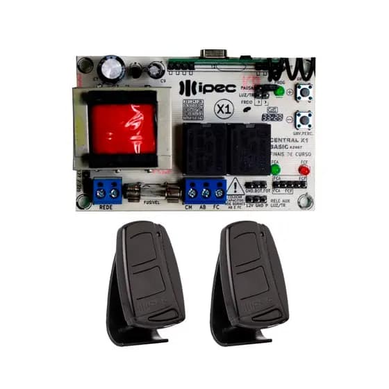 2 Controle Portão 433,92 Mhz + 1 Central Comando Portão Eletrônico Ppa Rcg Garen