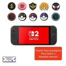 Grip Thumb Stick Switch 2 Silicone Antiderrapante Par