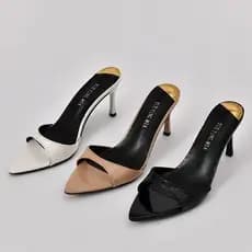 2026 Sapatos De Verão Novo Tamanho Grande Apontou Chinelos De Salto Alto Fino Feminino