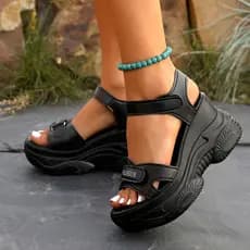 Sandálias Femininas Plataforma Cunha Verão Moda Novos Sapatos Confortáveis Para Mulher