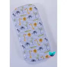 Colchão oval para carrinho moisés Safari Cinza - Colchonete para carrinho de bebe Safari Cinza Menino