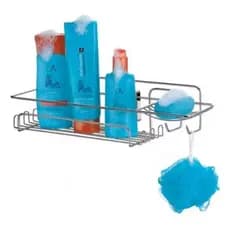 Porta Shampoo com Ventosa Sucção Black e Cromado Arthi