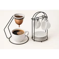 KIT CAFÉ ARTHI: COADOR INDIVIDUAL + SUPORTE P/ XÍCARAS