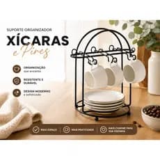 Suporte Para Xícara De Café Arthi Black 2463 Preto