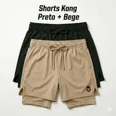 Shorts Fitness Masculino com Forro Duplo e Bolso para Celular Kong