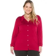Camisa Plus Size De Viscolycra Camisete Feminina Manga Longa  Do G ao G4 Moda Confortável Mulher