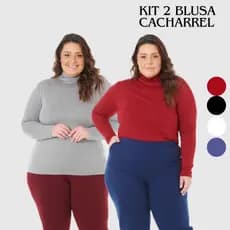 Kit 2 Blusas Segunda Pele Cacharrel Gola Alta Plus Size feminina 1130
