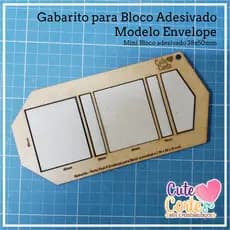 Gabarito para Porta Bloco adesivado modelo ENVELOPE - Mini Bloco adesivado 38x50mm (bloco auto adesivo) - MODELO 2