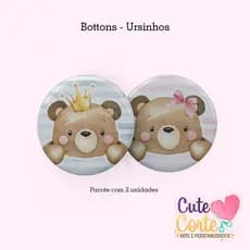 Botton - Passante de elástico de 2,5cm - Pacote com 2 unidades - URSINHO / URSINHA