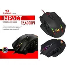 Mouse Redragon Original Impact M908 Gamer USB com fio RGB 12400 DPI 17 botões  jogo programável Mouse óptico Chega Hoje