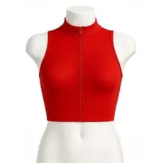 Kit 2 Cropped Blusa Lisa Academia Combo 2 UND Vermelho Preto