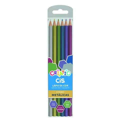 Lapis De Cor Cores Metálicas 6 Cores Cis Criatic