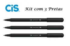Caneta Esferográfica Pentonic 0,7 Cis - Kit Com 3 Pretas