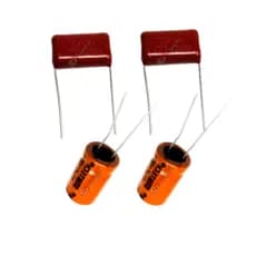 Kit 2 capacitores para super mini tweeter e 2 capacitores 47x100 para driver bipolar