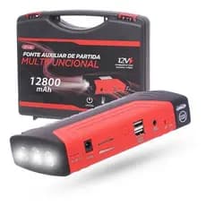 Chupeta Auxiliar Partida Bateria Portátil Veicular Carro Emergência Knup 3 em 1 Powerbank de 12600mah. Led de emergencia.