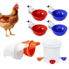 Kit com 4 Bocais para Comedouro e Tratador de Ração + 4 Bebedouros Automáticos para Aves, Galinhas