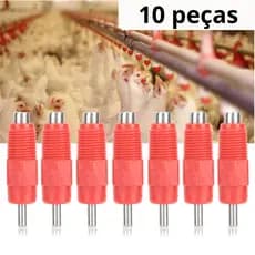 Bebedouro Mamilo Automático Tipo Niple  Galinhas Frago Pintinho Aves Vermelho