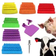 50 Brincos Médio 4CMx5CM Lisos P/ Bovinos, Ovinos Porco