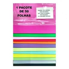 MIX Papel  Color Plus A4 180 Grama Com ****12 Cores Diferentes**** com Massa Colorida