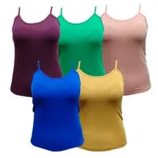 Kit 5 Regatas Plus Size De Alcinha, Blusinha Feminina Básica