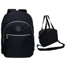 KIT MOCHILA NYLON TACTEL ESCOLAR + LANCHEIRA TÉRMICA GRANDE CAPACIDADE
