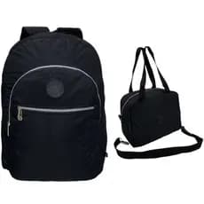 KIT MOCHILA TACTEL ESCOLAR GRANDE CAPACIDADE +LANCHEIRA TRANSVERSAL TÉRMICA