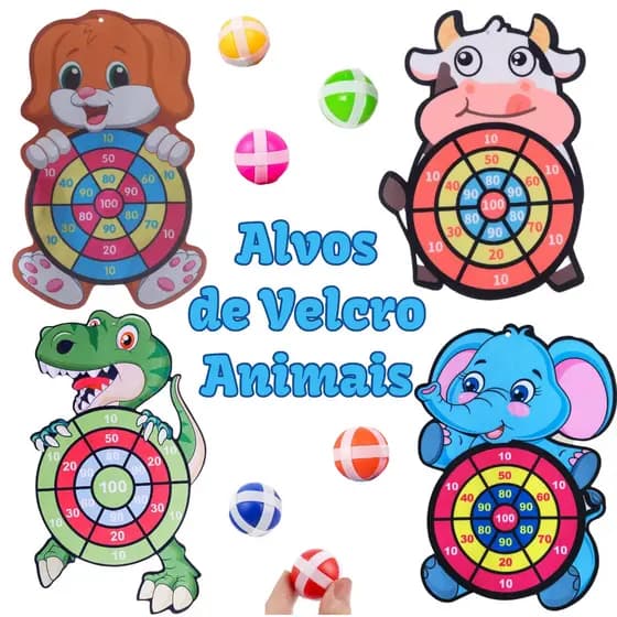 Brinquedo Animais Mira Bolinha Alvo Dardo Crianças Infantil