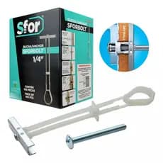 Bucha Para Gesso Drywall Sforbolt C/ Parafuso 1/4 100pcs Nfe