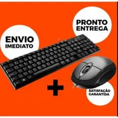 Mouse e Teclado USB Com Fio Computador Notebook Barato Kit