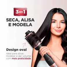 Escova Secadora Alisa e Modela Mondial Cabelos Lisos e Macios Bivolt