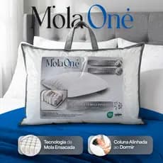 Travesseiro Cervical Molas Ensacadas Importado Capa 100% Algodão 233 Fios Suporte Premium Mola One